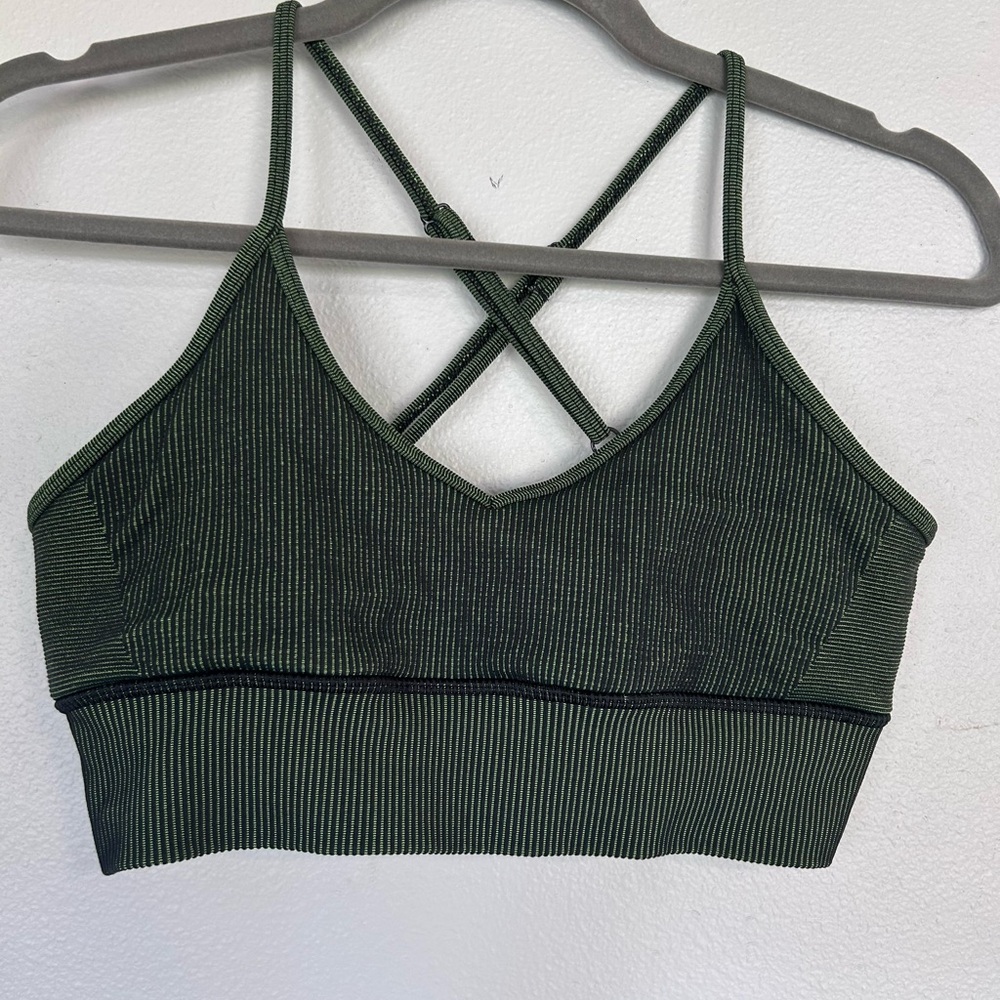 Alo Yoga Seamless Illusion Bra Tank Green/Black
